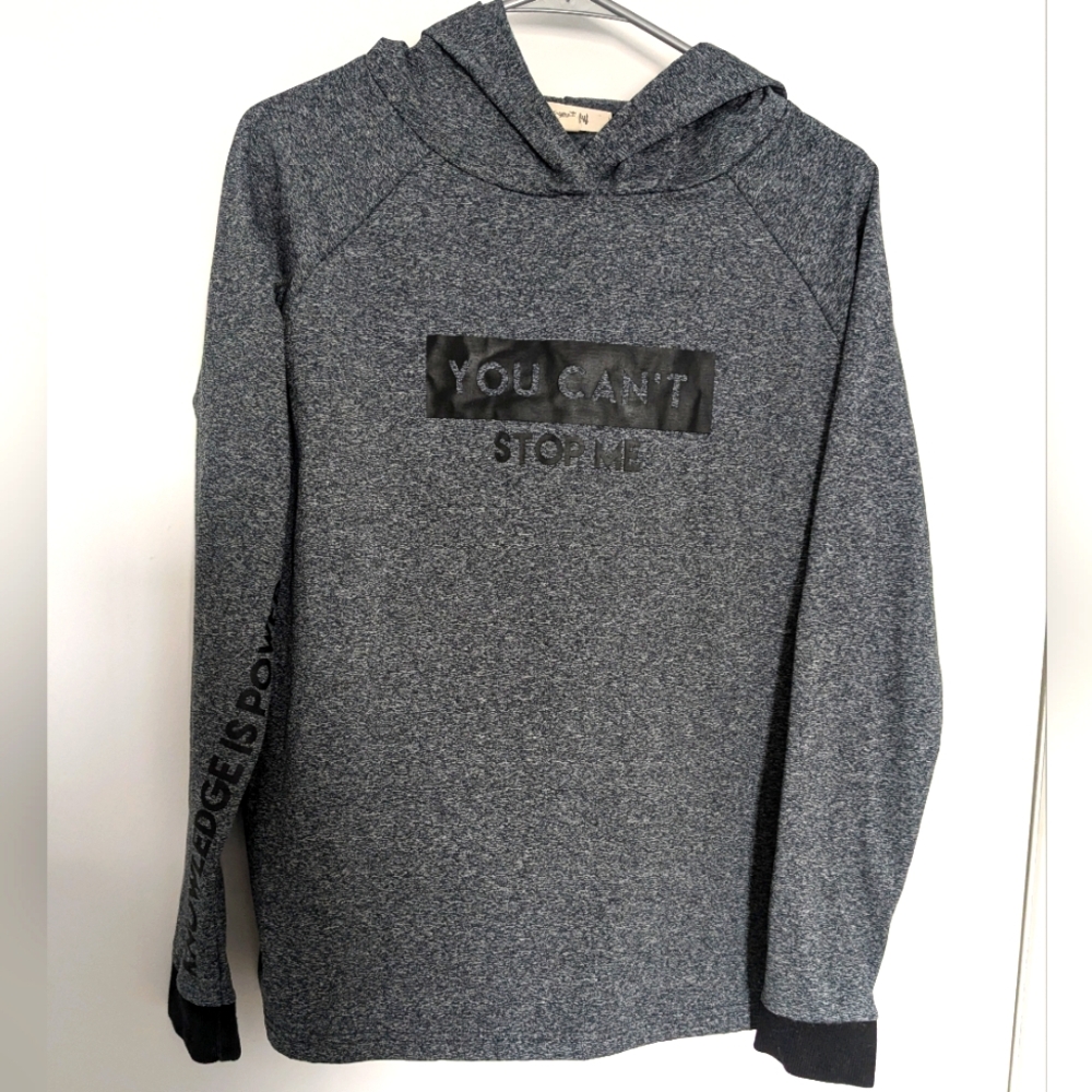 Be-you-ti-ful: Gray Hoodie size L